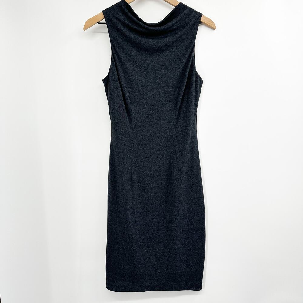 Maria Bianca Nero High Neck Square Back Sleeveless Dress in Gray Size‎ Medium